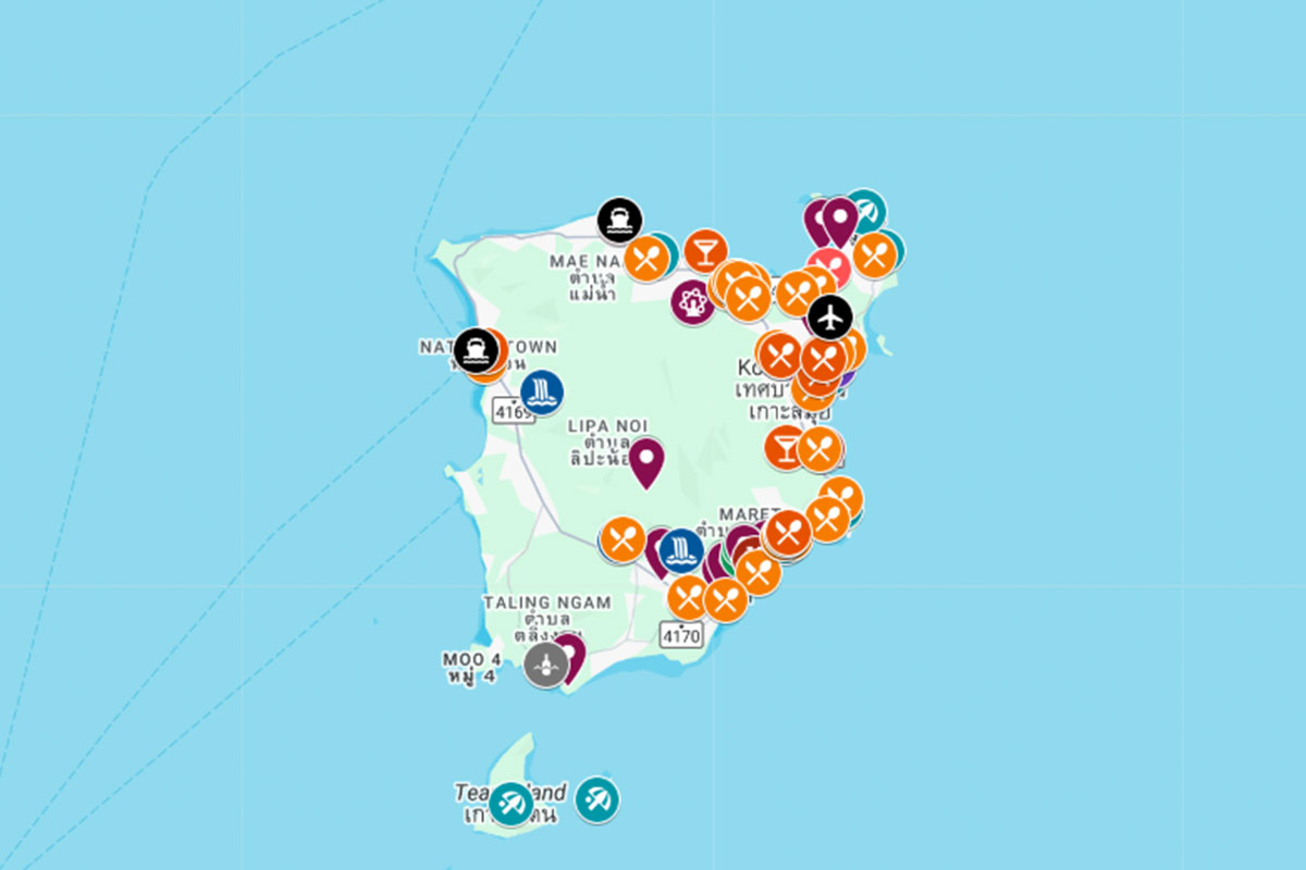 Mapa Koh Samui